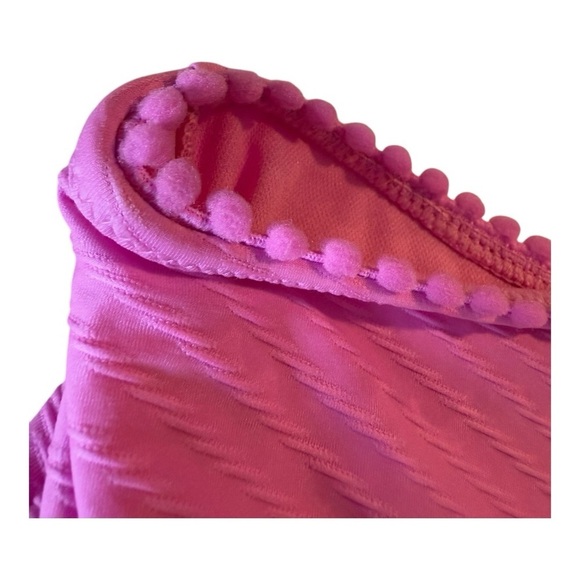 Jessica Simpson Pink Textured High Cut High Waist Bikini Separate NEW Size Med - Picture 3 of 12